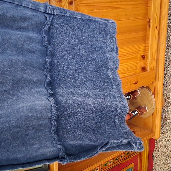 J.Her Blue 100% Cotton Knit Stretch Boho Wide Leg Cropped  Pants Size Small - Picture 5 of 8